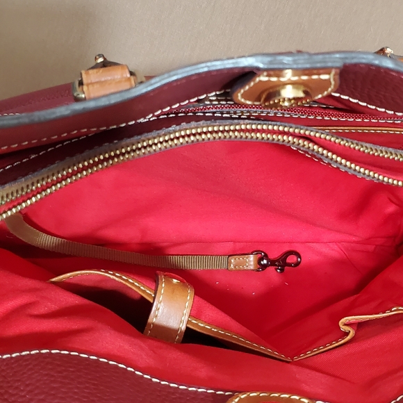 Dooney & Bourke Red and Tan Chelsea Leather Tote - Picture 6 of 8